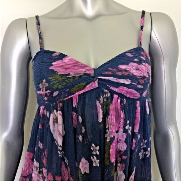 Free People Floral Tunic Top size XSmall Blue - Picture 9 of 15